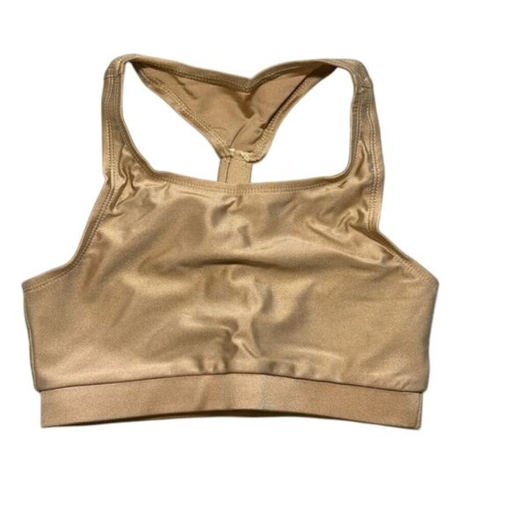 Theatricals dancewear T-back Gold and Tan‎ Dance Costume dance crop top CL NWT